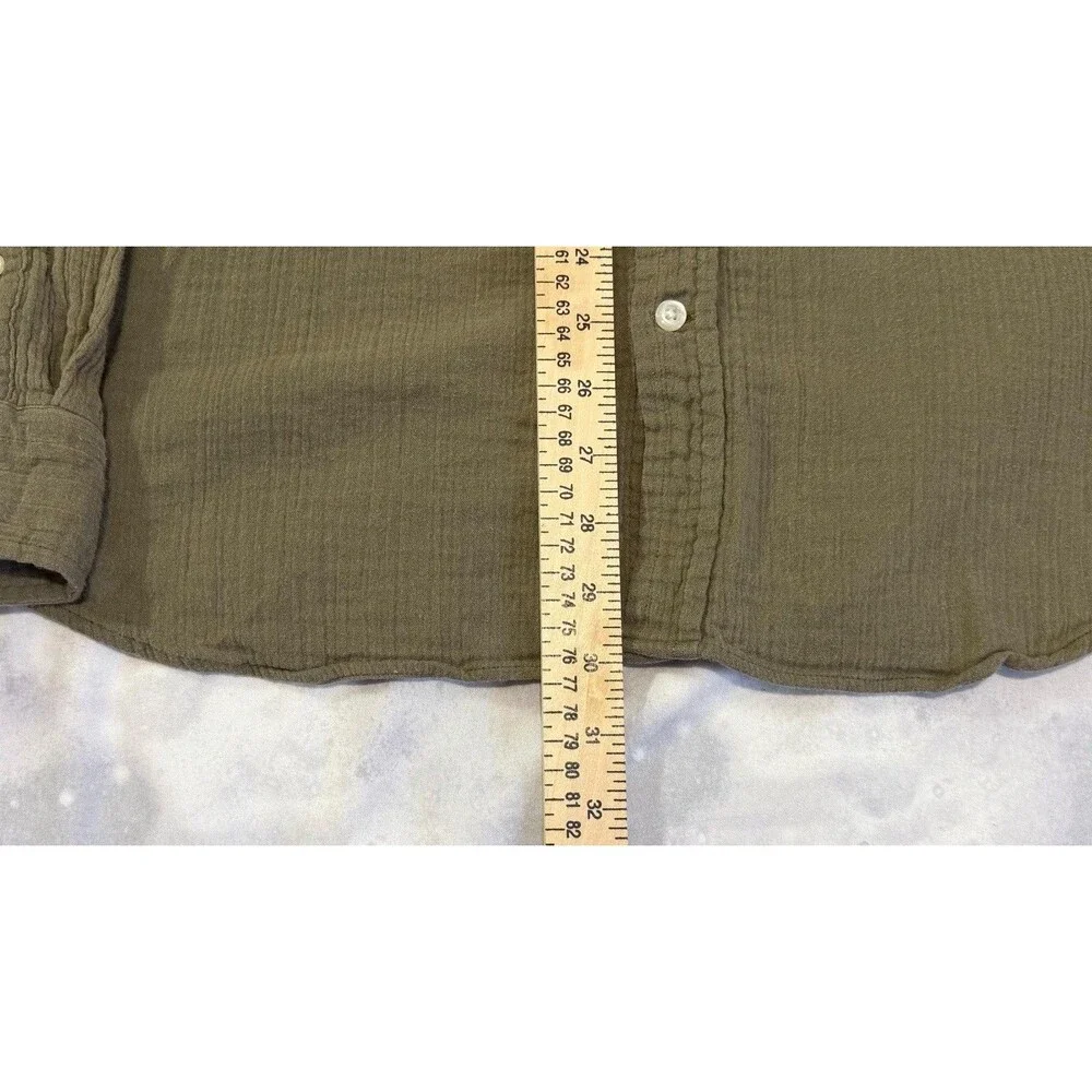 Banana Republic Mens XL Olive Green Untucked Slim Fit Button Down Shirt